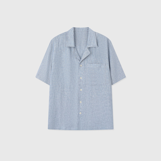 loro piana camp collar linen shirt